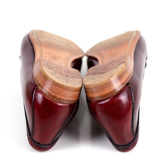 Nordstrom DARK RED GENUINE LEATHER LOAFER FLATS ROUND TOE SLIP ON SHOES Sz 7 W - Picture 11 of 11